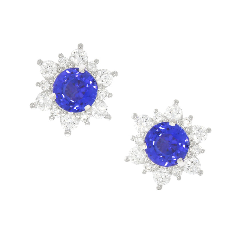 18K White Gold Sun Burst Earring Jackets