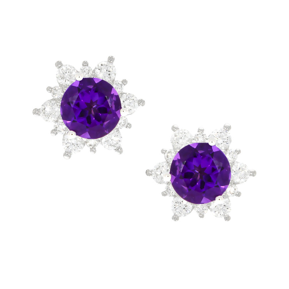 18K White Gold Sun Burst Earring Jackets