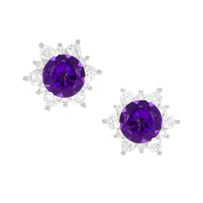 18K White Gold Sun Burst Earring Jackets