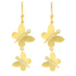 14K Yellow Gold and Diamond Butterfly Dangle Earrings