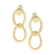 14K Yellow Gold Connected Oval Dangle Earrings
