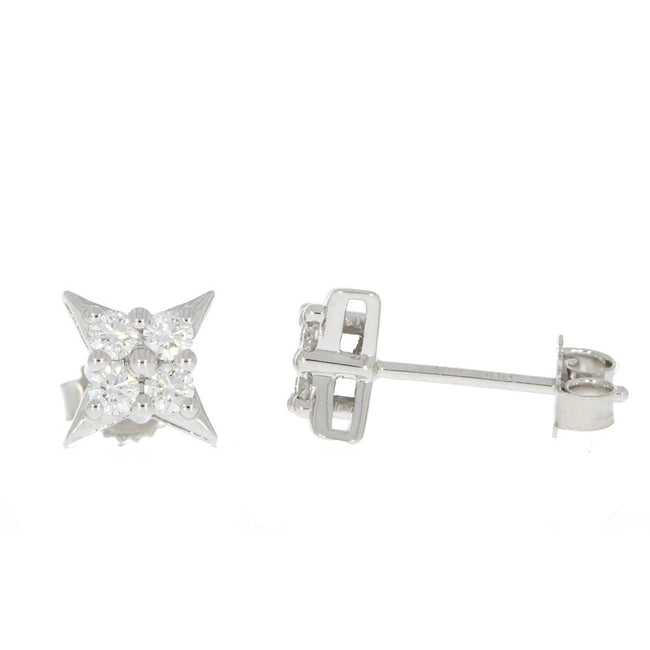 14K White Gold and Cluster Diamond 