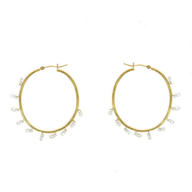 18K Yellow Gold and Round Laser Drilled Diamond 