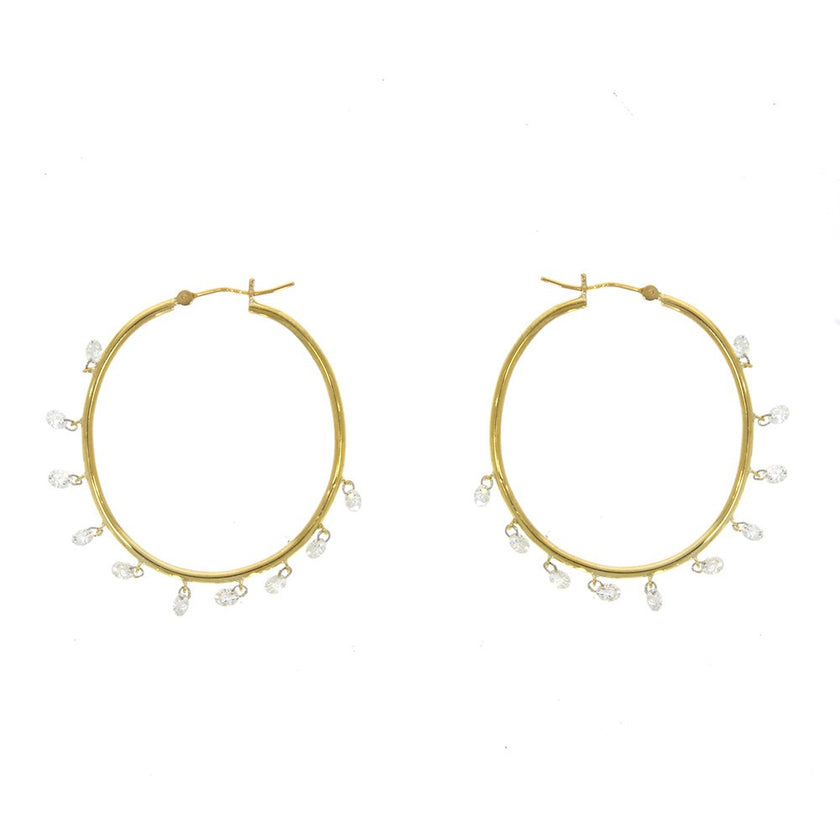 18K Yellow Gold and Round Laser Drilled Diamond 