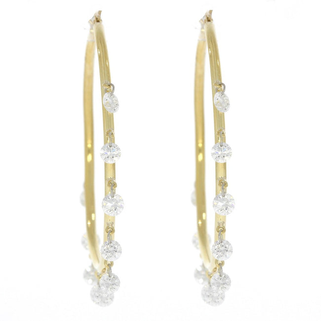 18K Yellow Gold and Round Laser Drilled Diamond 