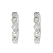 14K White Gold and Diamond Scalloped Hoop Earrings