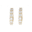 18K Yellow Gold and Fire and Ice Diamond Huggie Earrings
