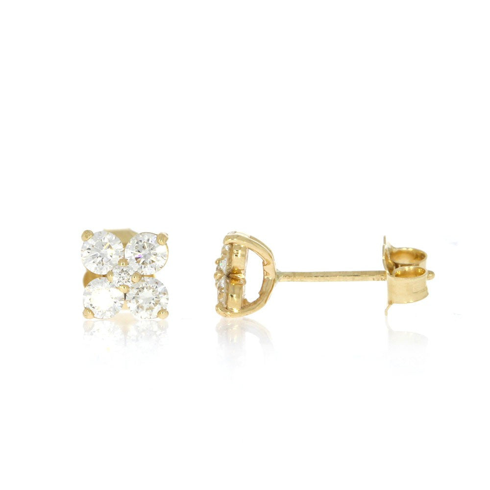 14K Yellow Gold and Prong Set Diamond 