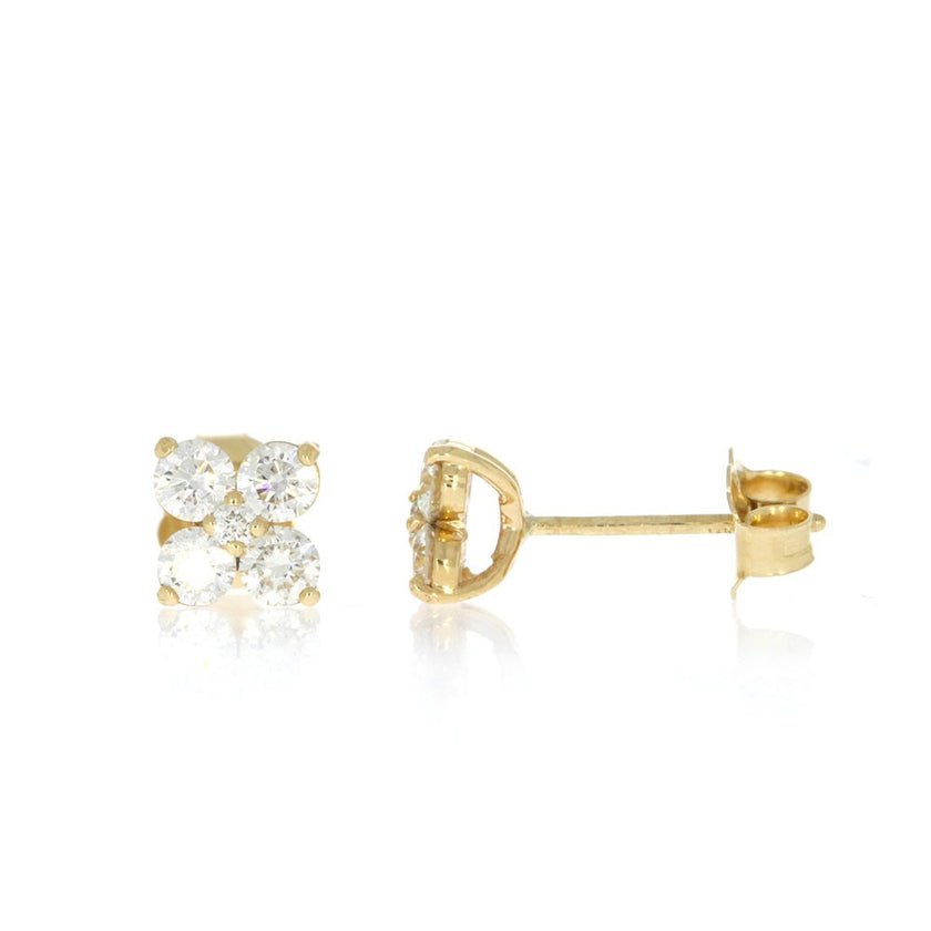 14K Yellow Gold and Prong Set Diamond 