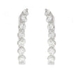 18K White Gold and Prong Set Round Diamond In and Out Twisted Hoop Earrings