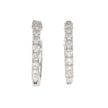 14K White Gold and Prong Set Diamond Huggie Earrings