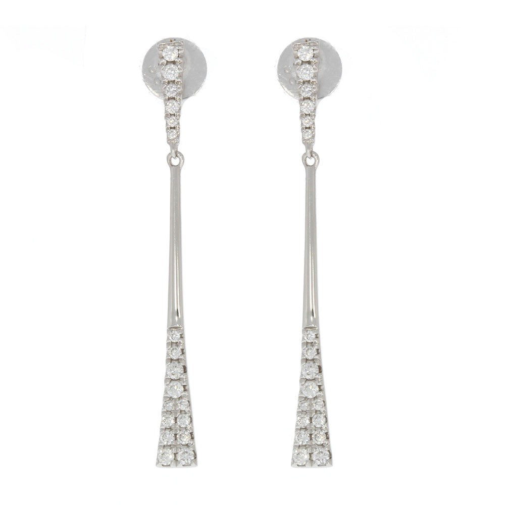 14K White Gold and Diamond Tapered 