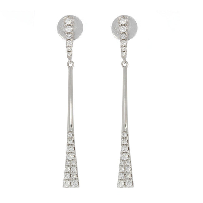 14K White Gold and Diamond Tapered 