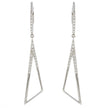 14K White Gold and Prong Set Diamond Triangle Dangle Earrings