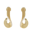 14K Yellow Gold and Prong Set Diamond J Curve Hoop Earrings