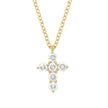 18K Yellow Gold Diamond Cross Pendant With Shared Prong Set