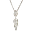 14K White Gold and Bead Set Diamond Teardrop Cluster Pendant, with Pear Shape Bead Set Diamond Bail, on a 14K White Gold 16