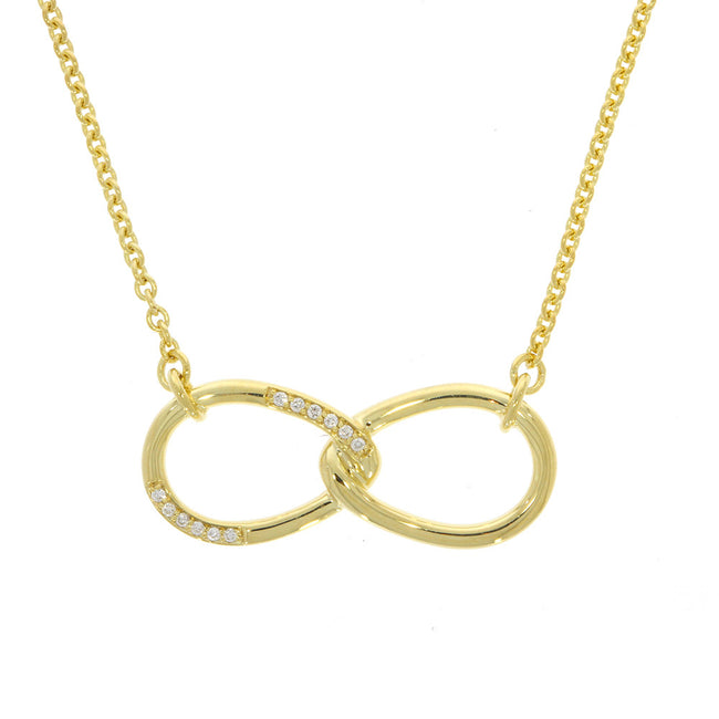 14K Yellow Gold Diamond Infinity Symbol Necklace