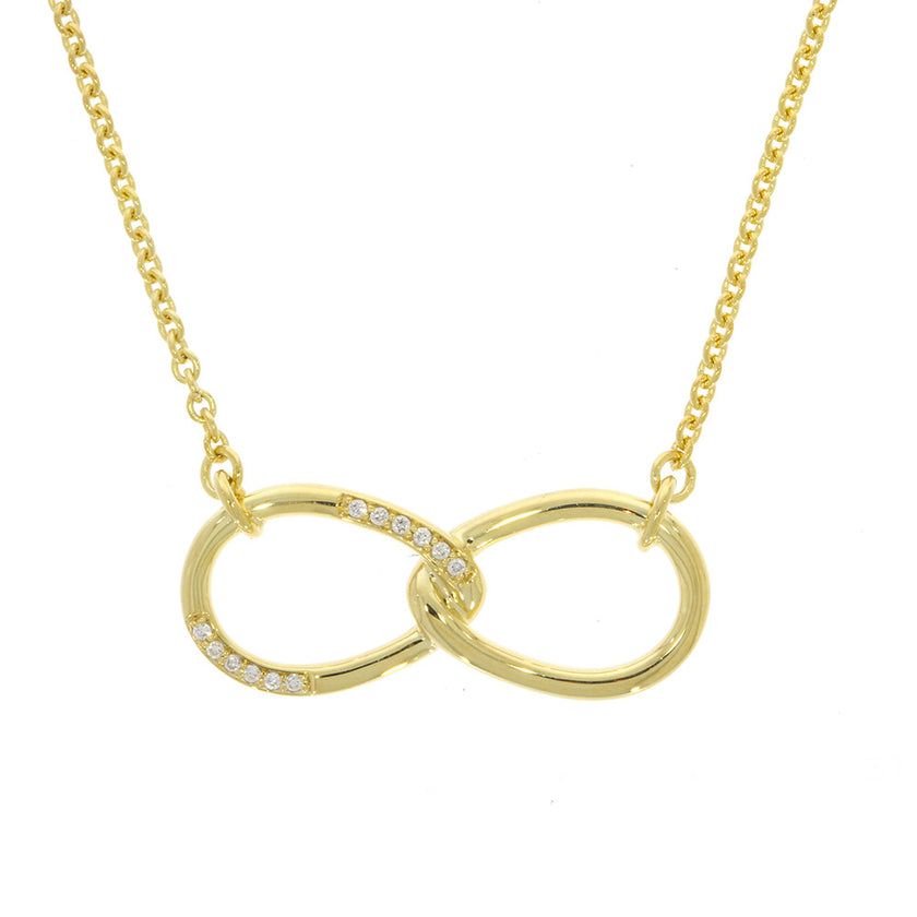 14K Yellow Gold Diamond Infinity Symbol Necklace