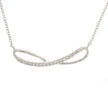 14K White Gold and Prong Set Diamond Infinity Bar 18