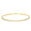 14K Yellow Gold Prong Set Diamond Flexible Bangle Bracelet