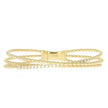 14K Yellow Gold Overlapping Bypass Bracelet, with One Prong Set Diamond Accented Bypass