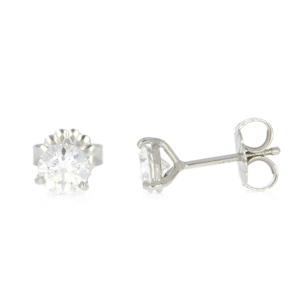Platinum And Diamond Martini Solitaire Earrings