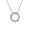 18K Palladium White Gold Diamond Large Eternity Pendant With Shared Prong Set Round Cut Diamond Accents