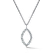 18K White Gold and Diamond Marquise Pendant