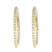 18K Yellow Gold and Diamond in and Out Hoop Earrings