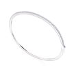 14K White Gold and Prong Set Diamond Bangle Bracelet
