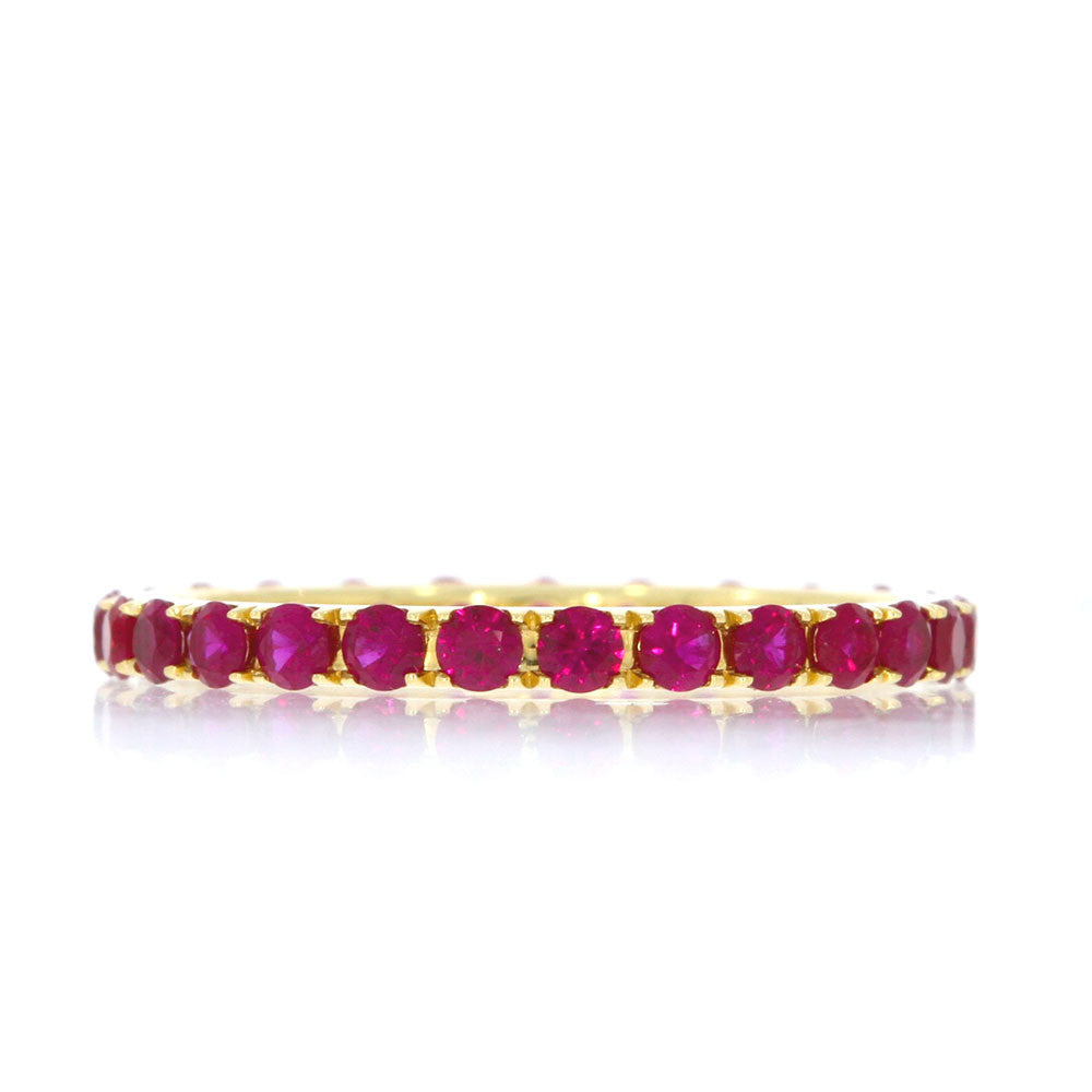 18K Yellow Gold and Ruby Eternity Band.