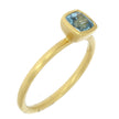 18K Yellow Gold Cushion Blue Zircon Yumdrop Ring