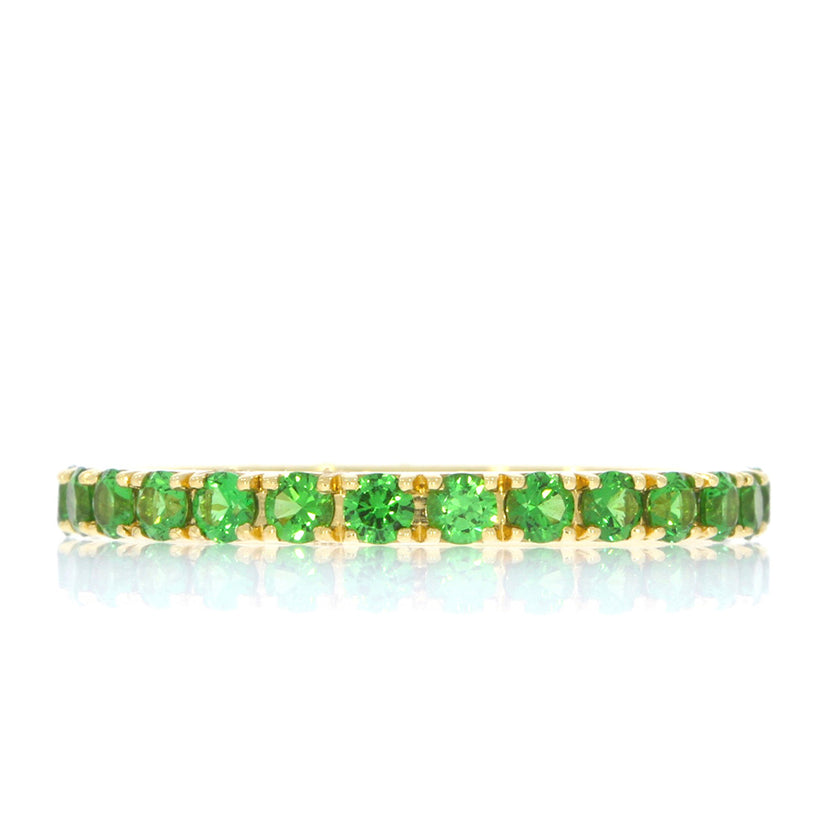 18K Yellow Gold and Tsavorite Garnet Eternity Ring