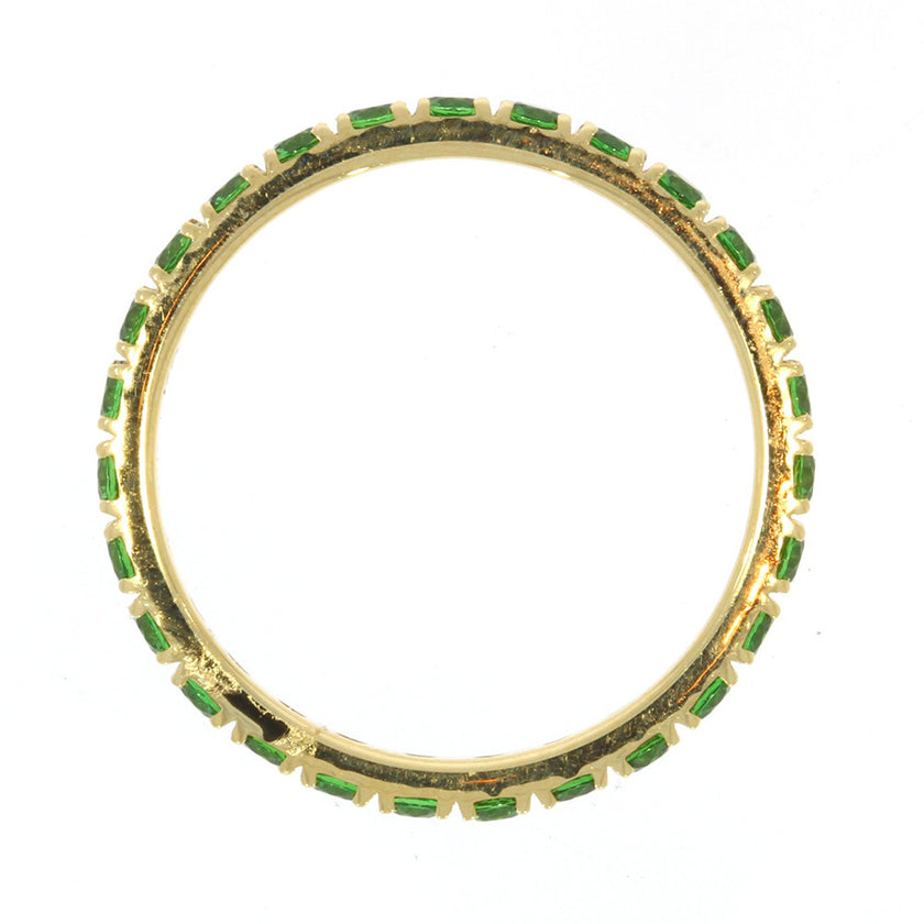 18K Yellow Gold and Tsavorite Garnet Eternity Ring