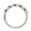 18K White Gold Pave Set Blue Sapphire and Diamond Ring