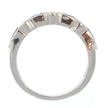 14K White Gold Alternating Blue Sapphire and Diamond Ring