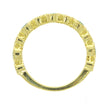 14K Yellow Gold Alternating Bezel Set Emerald and Diamond Band, with Milgrain Detailing