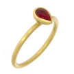 18K Yellow Gold and Bezel Set Pear Shape Ruby Yumdrop Ring