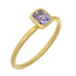 18K Yellow Gold and Bezel Set Cushion Cut Blue/Purple Sapphire Yumdrop Ring