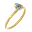 18K Yellow Gold and Bezel Set Trillion Cut Aquamarine Yumdrop Ring