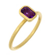 18K Yellow Gold and Bezel Set Emerald Cut Amethyst Yumdrop Ring