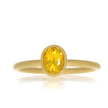 18K Yellow Gold and Bezel Set Oval Orange Sapphire Yumdrop Ring