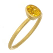 18K Yellow Gold and Bezel Set Oval Orange Sapphire Yumdrop Ring