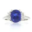 Platinum And Cushion Cut Blue Sapphire And 