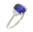 Platinum And Cushion Cut Blue Sapphire And 