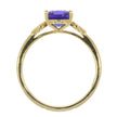 14K Yellow Gold Tanzanite and Diamond 3 Stone Style Ring