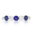 18K White Gold Blue Sapphire and Diamond 5 Stone Ring