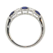 18K White Gold Blue Sapphire and Diamond 5 Stone Ring