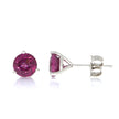14K White Gold and Rhodolite Garnet Stud Earrings, with Friction Back Closures